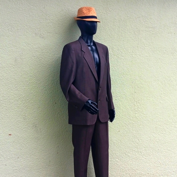 ALBERT NIPPON MEN'S VINTAGE PURE HEAVY WOOL PIN STRIPED 2 (PC) LUXURY SUIT - Picture 5 of 17